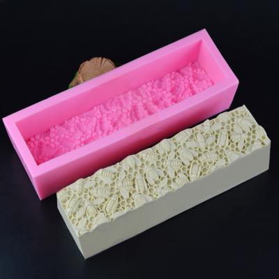 China Viable Handmade High Quality DIY Rose Honeycomb Shape Rectangle Toast Soap Mold for sale