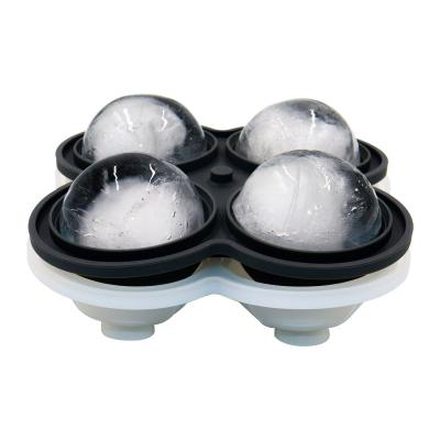 China Amazon viable supplier 2.4 inch round silicone ice cube molds large sphere ice cube trays for whiskey for sale