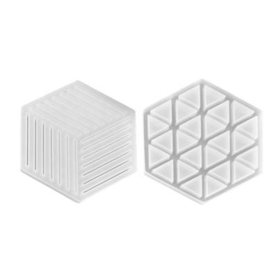 China Viable Wholesale Price DIY High Quality Hexagon Cavity Creative Handmade INS Style Coaster Epoxy Silicone Mold for sale