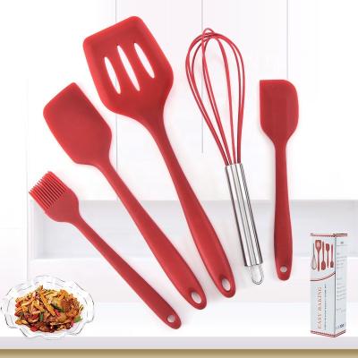 China Viable Silicone Baking Set of 5 Pieces of Shovel Scraper Egg Beater Food Grade High Temperature Resistant Kitchen Supplies for sale