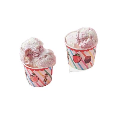 China Freezer Disposable Customized Containers Print 4oz 120ml Ice Cream Paper Soup Bowl Cup Packaging With Lid for sale