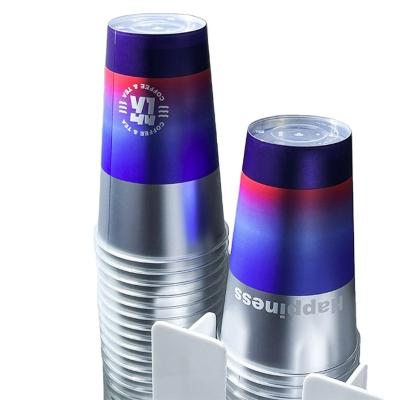 China New Design Disposable Customized Printing Fully 16oz PP Cup Hard Disposable Plastic Drink Cups With Lid for sale