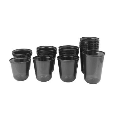 China Custom Disposable Logo Printed Black Transparent 12oz 16oz 22oz Disposable PET Plastic Cup With Lids For Cold Coffee for sale