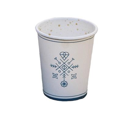 China Disposable Custom Logo All Black Hot Disposable Coffee Paper Cup PS Double Lid 4oz 8oz 12oz Wallpaper Cup for sale