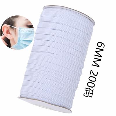 China 2020 High Tenacity Amazon Prime 200 Yards White Heavy Stretch Knit Elastic Band, Braided Strap Elastic Cord Roll For Sewing for sale