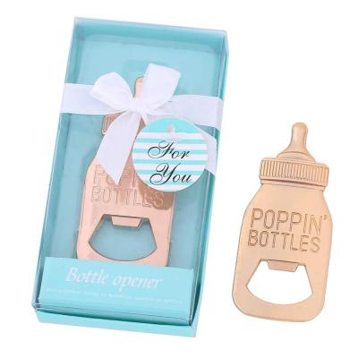 China Viable Wholesale Custom Metaln Wedding Baby Shower Beer Bottle Opener Favors for sale