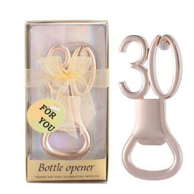 China Viable Wholesale Birthday Party 30th Anniversary Wedding Souvenir Gifts Bottle Opener for sale