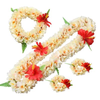 China 2020 Wedding Grade Garland Flower Moving Necklace, Artificial Hawaiian Flower Leis Customized Flower Set for sale