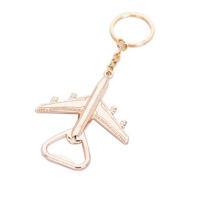 China Viable Wholesale Stock Birthday Gifts Promotional Wedding Airplane Bottle Opener Key Chain for sale