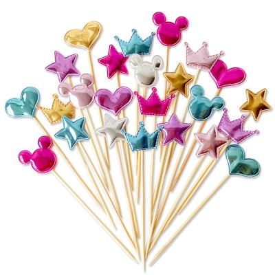 China Birthday Party Wedding Party Star Heart Crown Shape Cake Topper for Birthdays and Parties for sale