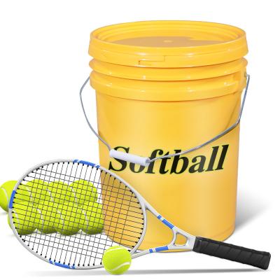 China Colorful Custom Logo Plastic 5 Gallon Baseball Softball Bucket for Softball Training for sale