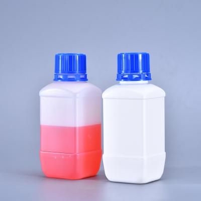 China 250ml White Square Recycled Chemistry Reagent Bottle HDPE Plastic Lab Bottles for sale