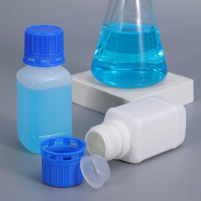 China 100ml HDPE Square Laboratory Reagent Bottle Containers Screw Cap for sale