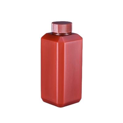 China 250ml Small HDPE Square Brown Reagent Bottle For Industrial Chemical Liquid for sale