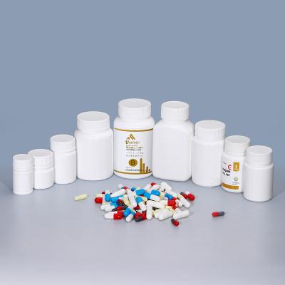 China Empty Pharmaceutical Tablet Pill Bottles with Plastic Screw Cap and HDPE Material for sale