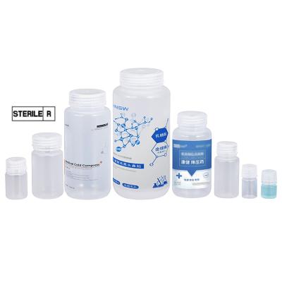 China 5ml-1L Sterilized Screw Cap Reagent Bottle Plastic Vial For Lab Chemical for sale