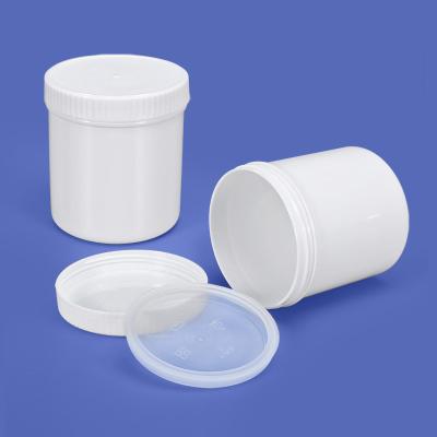 China 1L doorzichtige schroef plastic pot HDPE kraag en basis voor wasmiddel poederpakket Te koop