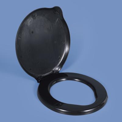 China Long Time Used Portable Camping Toilet Seat Lid for 5 Gallon Bucket Black PP Material for sale