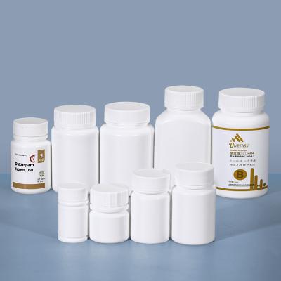 China HDPE Collar Pharmaceutical Pill Bottles 50cc 4 Oz White Aluminum Foil Gasket Lid for sale