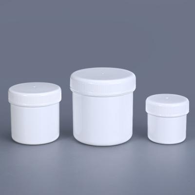 China Custom Logo 1L White Wide Mouth Tall Plastic Pop Can for Protein Powder Food Storage for sale