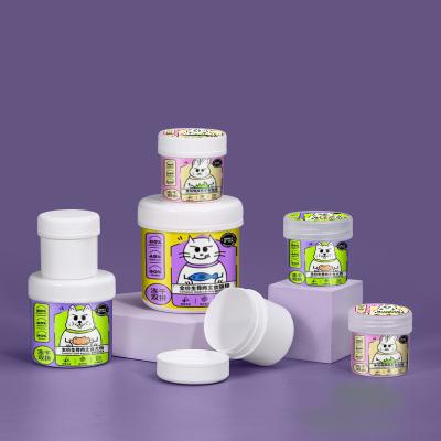 China HDPE Collar Wide-Mouth Pet Snack Container Jars for CANDY and Snack Organization for sale