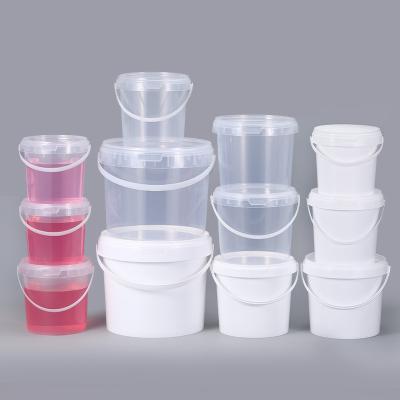 China Water 900ml 1L 2L ISO9001SGS Clear Plastic Bucket With Lid for Nuts Yogurt Candy Jam for sale