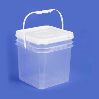 China 10L Food Grade Square Plastic Paint Bucket for Multi-Purpose in Home and Kitchen Directly for sale