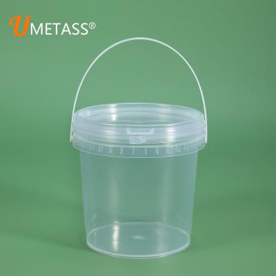 China 1L Round Plastic Tub for Packaging Honey Candy Chocolate Lollipop Jam Butter Ice Cream Cookie Bucket for sale