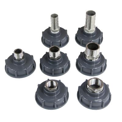 China Adaptador de tanque IBC preto com S60X6 Thread para 1 