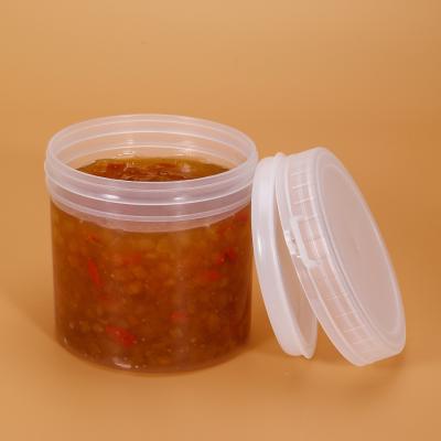 China Pop Cap Plastic Spice Containers Canning Jar For Peanut Food Packaging ODM for sale