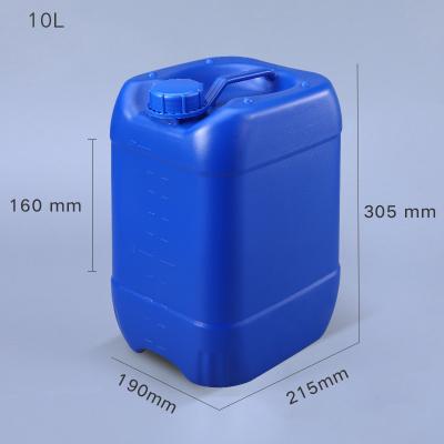 China Translúcido azul 10 litros de plástico HDPE Jerry puede para productos químicos paquete en venta