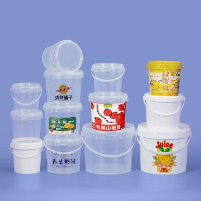 China Food Grade Safe 300ML Plastic Bucket With Lid for Chocolate Spread Peanut Butter Sauce Cookies Storage for sale
