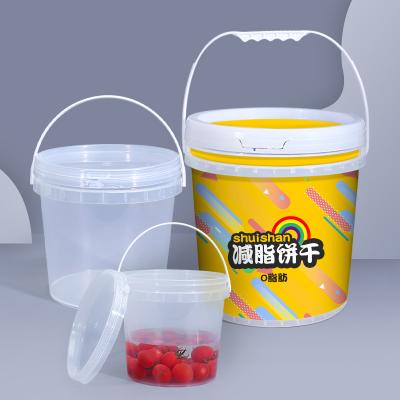 China Customizable 1L-20L Clear Food Grade Snacks Milk Tea Packing Bucket With Lid for B2B for sale