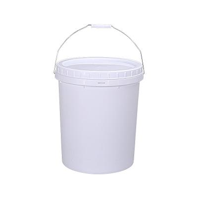 China PP Plastic Bucket Iron Handle Lid for Home Food Grade Transparent White Container for sale