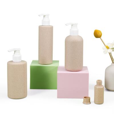 China 100ml-500ml Recyclable Lotion Shampoo Dispensers with Pump and Wheat Straw Body Material for sale