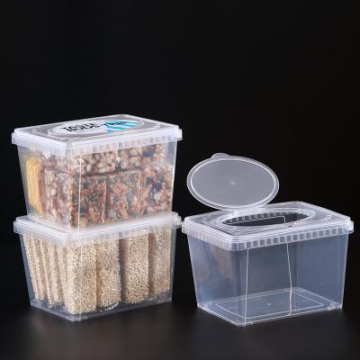 China Disposable Injection Molding Clear Square Plastic Food Packaging Container with Lid for sale