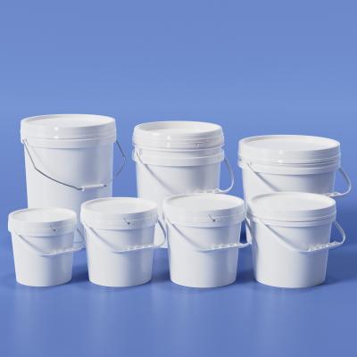 China 3L Food Storage PP Bucket Easy To Pull Plastic Pails White Black Blue for sale