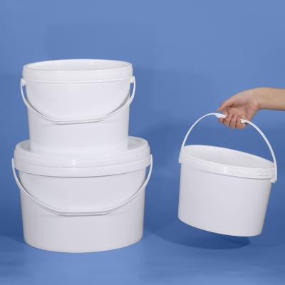 China 10L PP Oval Plastic Pail Bucket Translucent White For Beer Beverage Storage for sale