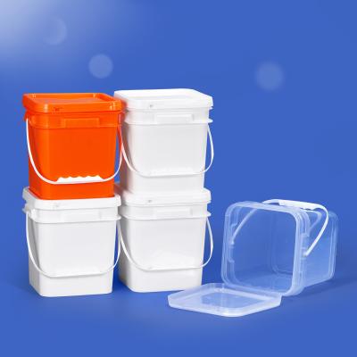 China Bulk Sealed Square 5 Gallon Transparent Bucket Food Safe Custom for sale