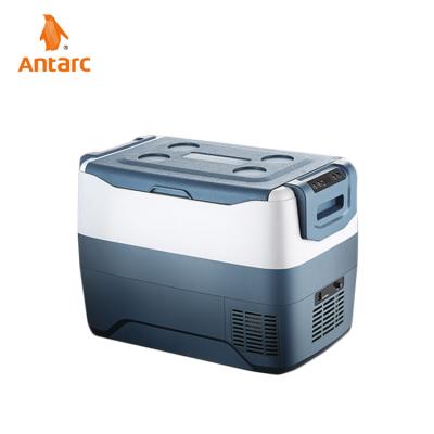 China Plastic Travel 55L Car Cooler 12V Plug In Cooler For 24V Car Powered Refrigerator Cooler for sale