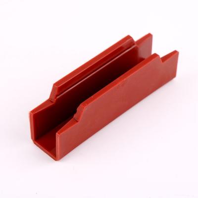 China Contemporary Elevator Guide Shoe Busher Liner length=120mm Applicable To Mitsubishi Elevator 16mm THK Guide Rail Red Polyurethane Material for sale