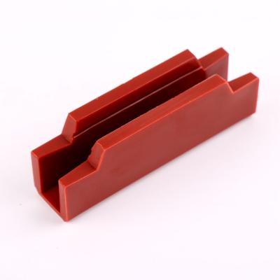 China Contemporary Elevator Guide Shoe Busher Liner length=120mm Applicable To Mitsubishi Elevator 10mm THK Guide Rail Red Polyurethane Material for sale