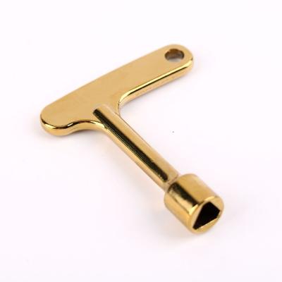 China 1pcs Elevator Contemporary Triangular Key Universal Train Key Holder Zinc Alloy Material Plated Yellow Narrow Handle for sale