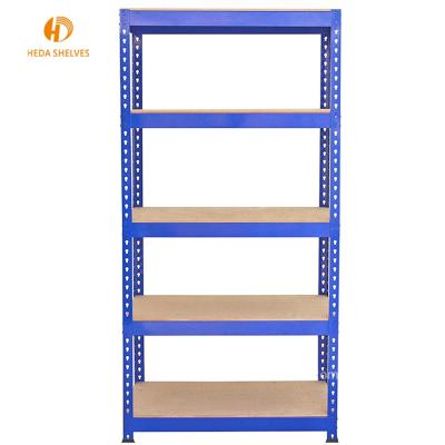 China Wholesale Corrosion Protection HEDA 5 Tier Boltless Corner Metal Storage Rack, Warehouse Storage Rack, Slotted Corner Storage Rack for sale