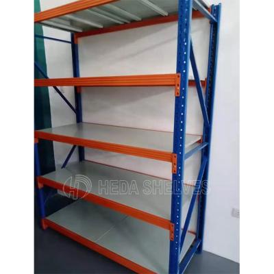 China Corrosion Protection Loading 600kg Warehouse Metal 4 Hole Butterfly Steel Storage Shelf Assembled Layer Rack Goods for sale