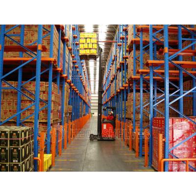 China Corrosion Protection Warehouse Storage Rack Use Heavy Duty Cold Room Steel Drive In Racking System for sale