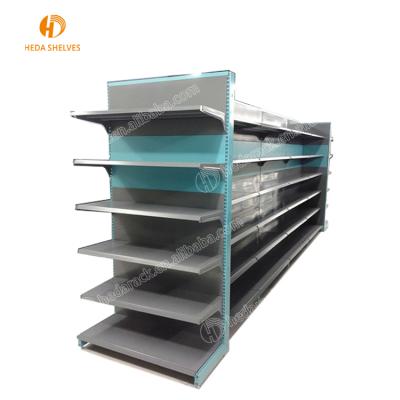 China HEDA Double Sided Single Sided Heavy Duty Cold Rolled Steel Rack Gondola Supermarket Shelf For Shop Sale for sale