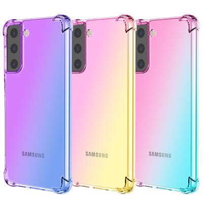 China Anti-drop For Samsung Galaxy S21 S20 S10E S10 S9 S8 Plus Ultra S20FE S30 Case Drop Protection TPU Cover Gradient Color Inclusive for sale