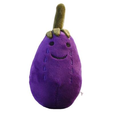 China Home Decoration Cute and Adorable Little Eggplant Plush Toy Vegetable Bag Pendant Keychain for sale