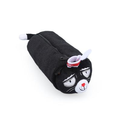 China Washable Plush Kawaii Black Cat Student Plush Pencil Case Stationery Bag Stationery Bag for sale